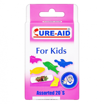 CURE AID FOR KIDS COLOURED KIDS PLASTERS 20 PLASTERS